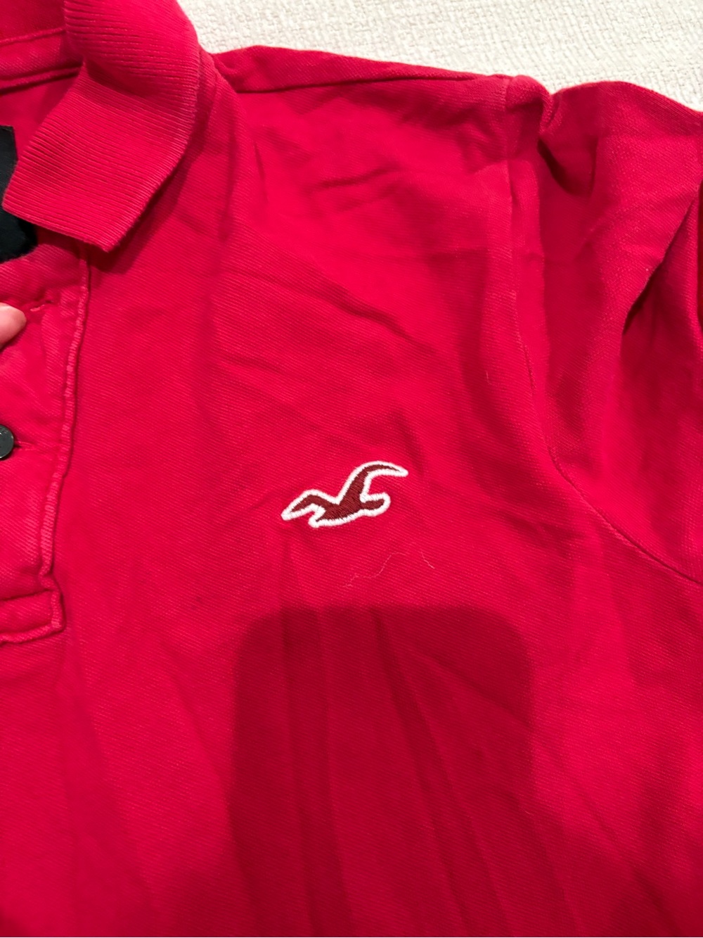 Hollister Men's Bright Red Stretch Polo with Embroidered Logo - Picture 4 of 5